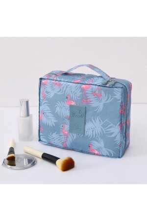 Multifunktionale Make-up-Tasche mit Flamingo-Muster (Länge: 22 cm, Breite: 17 cm, Breite: 8 cm) - 2