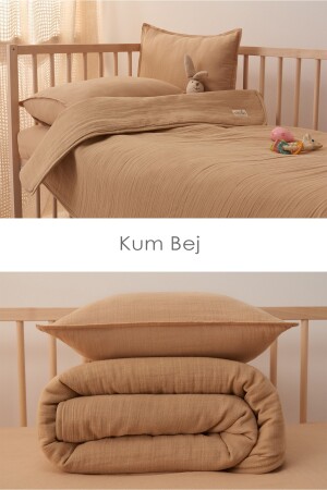 Musselin-Baby-Kinderdecke, (92 x 114 cm), 100 % Baumwolle – Sandbeige TYC00600739795 - 7