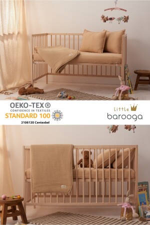 Musselin-Baby-Kinderdecke, (92 x 114 cm), 100 % Baumwolle – Sandbeige TYC00600739795 - 8