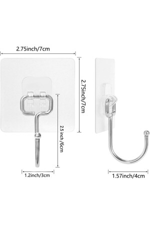 Mutfak Için Güçlü Yapışkan Kancalar-yapışkanlı Askılar -mutfak-ev Ofis Için Duvar Askıları 2 Adet - 7