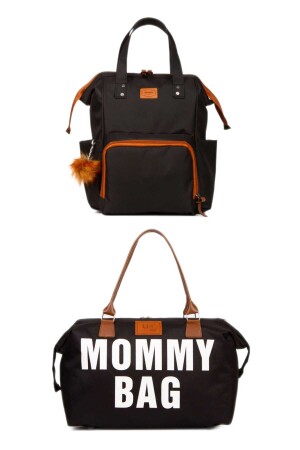 Mutter-Baby-Pflegerucksack mit Thermo-Flasche und Mama-Tasche. Mutter-Baby-Pflegetasche, Thermo-Flasche - 3