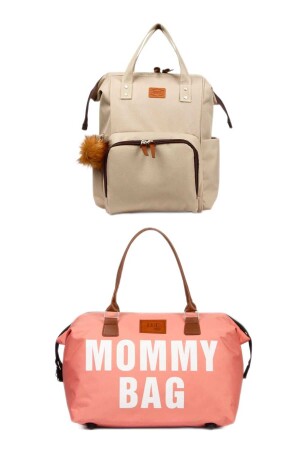 Mutter-Baby-Pflegerucksack mit Thermo-Flasche und Mama-Tasche. Mutter-Baby-Pflegetasche, Thermo-Flasche - 1