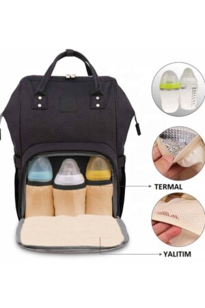 Mutter-Baby-Pflegerucksack, wasserdichte Babytasche mit Flaschen-Thermosflasche - 6