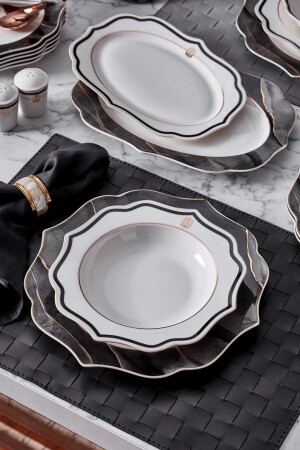 N3354 Marble Plus Romantik 56 Parça 12 Kişilik Yemek Takımı - 6