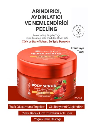 Nährend – Reinigendes und feuchtigkeitsspendendes Körperpeeling Erdbeere – Minze 250 ml (frisch) - 3