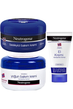 Nährende Pflegecreme + Intensivpflegecreme 200+200 ml + Handcreme parfümiert 50 ml NeutSet - 2