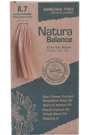 Natura Balance 8. 7 Golden Caramel Bio-Creme-Haarfärbemittel NATURABALANCEMK - 2