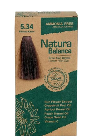 Natura Balance – Bio-Creme-Haarfärbemittel 5. 34 Schokoladenkaffee 60ml - 1