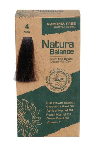 Natura Balance - Organik Krem Saç Boyası 4 Kahve 60ml 8699367127950 - 2