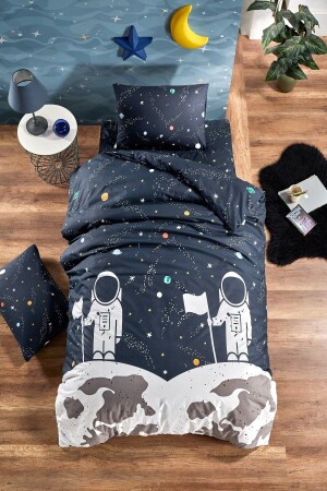 Natürliche gesunde Baumwolle Astronaut Alien Kinderbettbezug-Set mit elastischen Laken, Einzelbett TYC00250213569 - 1