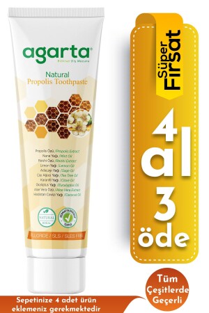 Natürliche Propolis-Zahnpasta ohne Fluorid, 100 ml/130 g - 3