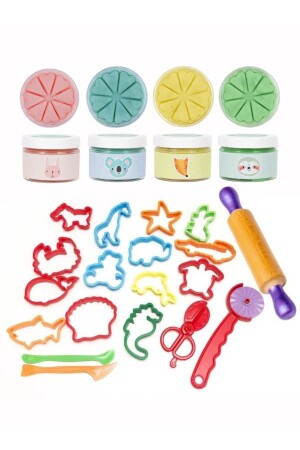 Natürliche Spielknete, 19-teiliges Pastell-Set, 4 x 150 g, Bon-Base, Bon-Base-Pastell - 1