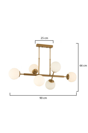 Nazar 6Lı Eskitme Modern Tasarım Yemek Odası, Yatak Odası Salon Avize 3762-06-FR - 7