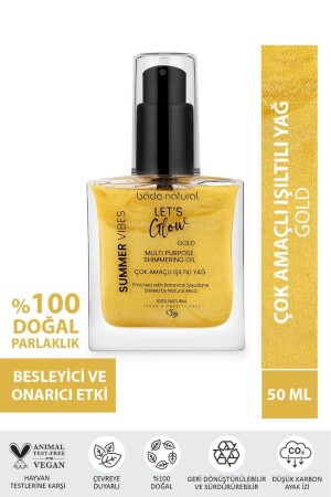 Nemlendirici ışıltılı Gold Çok Amaçlı vücut Yağı 50 ml - 2