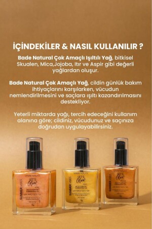 Nemlendirici ışıltılı Gold Çok Amaçlı vücut Yağı 50 ml - 6