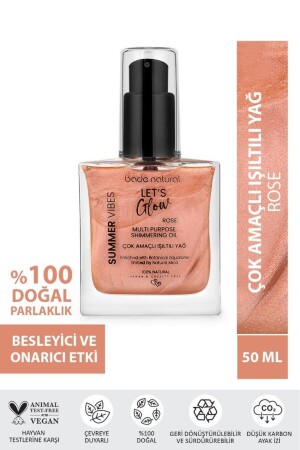 Nemlendirici ışıltılı Rose Çok Amaçlı vücut Yağı 50 ml - 2