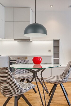 Neo Special Design Moderner dekorativer Café-Küchen-Wohnzimmer-Anthrazit-Weiß-Pendelleuchte-Einzel-Kronleuchter NO888 - 2