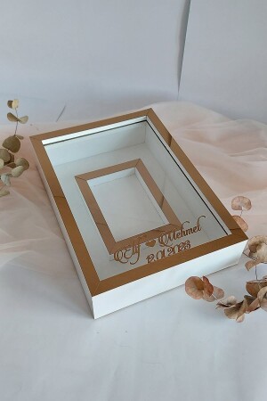 Neues Modell ohne LED 25x35 cm Weiß-Bronze Modell Design Rose Box Memory-Rahmen mit Fotobereich! - 5