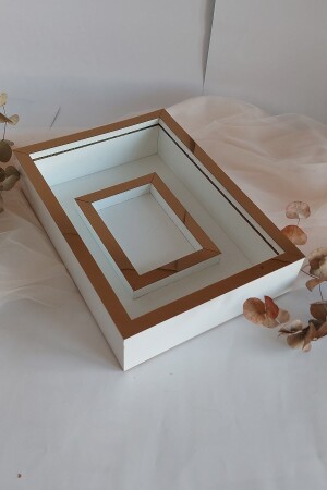 Neues Modell ohne LED 25x35 cm Weiß-Bronze Modell Design Rose Box Memory-Rahmen mit Fotobereich! - 8