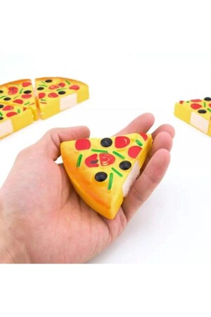 Neues Spielzeug-Pizza-Schneidspiel mit Tablett-Zubehör, Mädchen-Jungen-Spielzeug-Pizza - 4