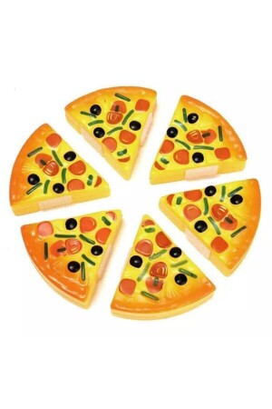 Neues Spielzeug-Pizza-Schneidspiel mit Tablett-Zubehör, Mädchen-Jungen-Spielzeug-Pizza - 6