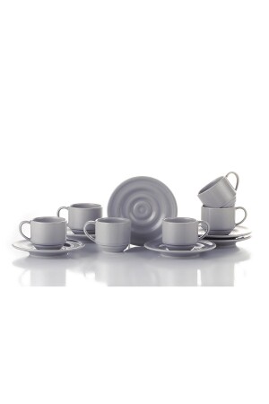 Neues Tuvana 12-teiliges Kaffeeset für 6 Personen Beige PTN12KTM0008 - 5