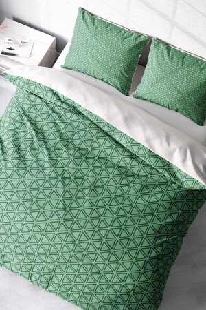 Nevresim Takımı %100 Doğal Pamuk Çift Kişilik 3d Digital Green Pattern monohome18474HF - 2