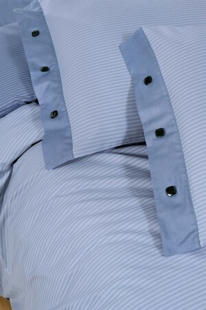 New Fancy Stripe Blue King Size 100 % Baumwolle gestreiftes Bettbezug-Set SAREV. 3181325006 - 7