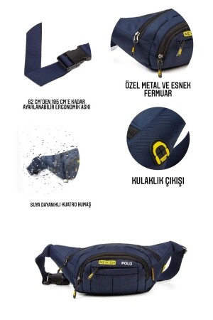 Newish Polo, wasserdichte Kopfhörer mit USB-Ausgang, Unisex, Marineblau, Kreuzgurt, Taille, Schulter und Sporttasche yp17 - 8