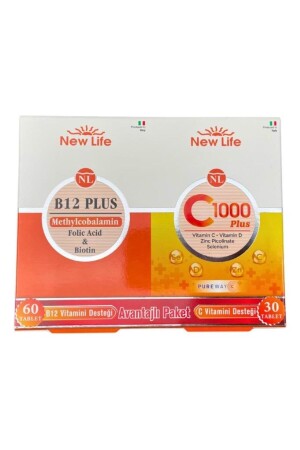 Newlife B12 Plus 60 Tablet - Newlife C1000 Plus 30 Tablet Avantajlı Paket 7640128141327 - 2