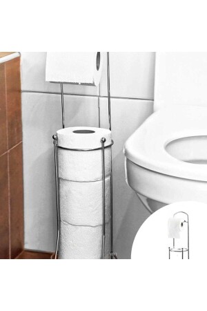 Newstore Ayaklı Tuvalet Kağıtlığı Wc Kağıtlık Paslanmaz Yedekli Tuvalet Kağıtlığı TYC00061686928 - 2