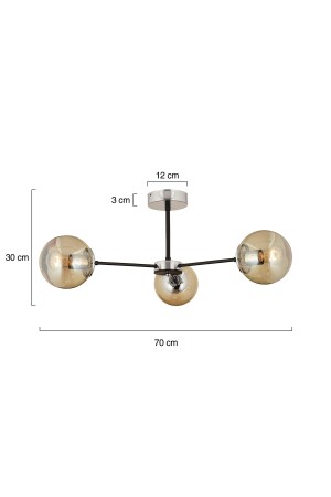 Nide 3-teiliger schwarzer Chrom-Honigglas-Kronleuchter für modernes Jugendzimmer, Schlafzimmer, Retro-Wohnzimmer, 3540-03-CH - 9