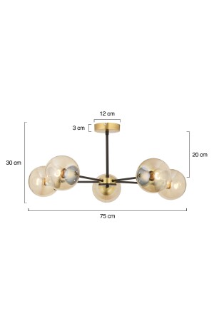 Nide 5-teiliger schwarzer antiker Honigglas-Kronleuchter für modernes Jugendzimmer, Schlafzimmer, Retro-Wohnzimmer, 3540-05-FR - 8