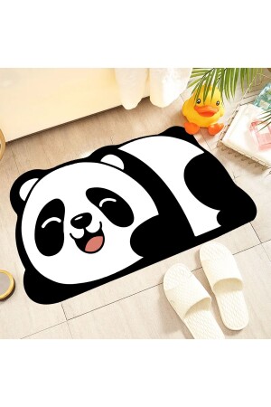 Niedlicher Panda, wasserabsorbierende Badematte für die Dusche vorne, Toilettensitz, einteilige Badematte mit Tiermuster - 2