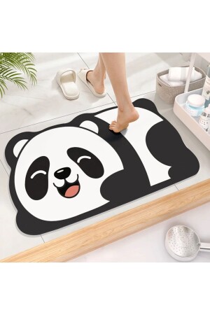 Niedlicher Panda, wasserabsorbierende Badematte für die Dusche vorne, Toilettensitz, einteilige Badematte mit Tiermuster - 4