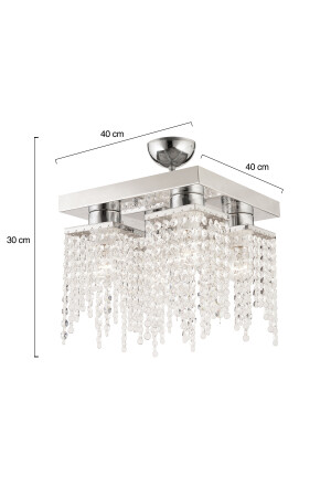 Nikola 4-teiliger Wohnzimmer-Kronleuchter aus Chrom-Kristallstein mit modernem Design, Kristall, 3562-04-CH - 10