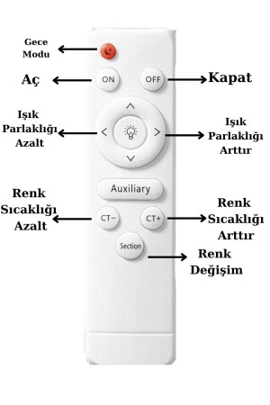 Nipul Beyaz Plafonyer Modern Kumandalı 3 Renk Işık Ledli Avize nipul-b-k-01 - 5