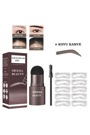 Niyenabeauty Kaş Damgası Şekillendirme Kiti Koyu Kahverengi - 2