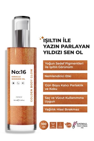 No:16 Mucizevi Işıltılı Saç Ve Vücut Bakım Yağı 100 Ml - Parıltılı Nemlendirici Bakım - 2