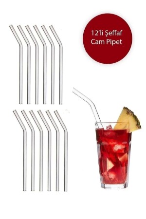 Nom Trend Şeffaf 12 li Cam Eğimli Pipet - 1