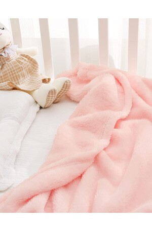 Nomi Babydecke Rosa Neugeborenes Babybett Kinderwagen Swaddle Plüschdecke 100 x 120 cm MRTNOMİBTNY1 - 5