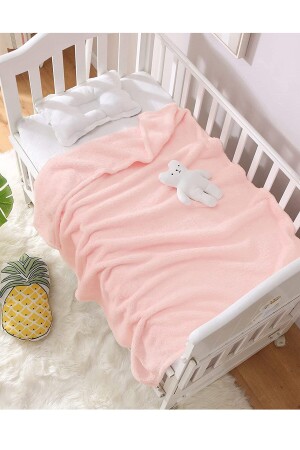 Nomi Babydecke Rosa Neugeborenes Babybett Kinderwagen Swaddle Plüschdecke 100 x 120 cm MRTNOMİBTNY1 - 7