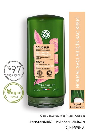 Normal-Kuru Saçlar İçin (Doucer) Besleyici Kolay Tarama Saç Kremi - Vegan-200 ml - 1