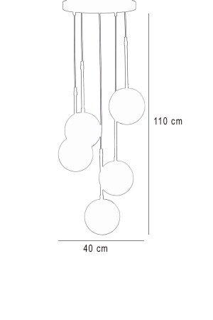 Nova 5-teiliger Luxus-Hängelampen-Kronleuchter mit chromschwarzem Metallgehäuse und Rauchglas-Design - 8