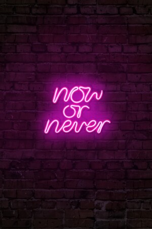 - Now Or Never - Led Dekoratif Duvar Aydınlatması Neon Duvar Yazısı Sihirli Led Mesajlar -neongraph DEC010037 - 3