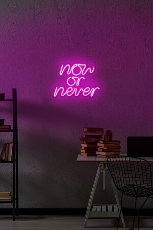 - Now Or Never - Led Dekoratif Duvar Aydınlatması Neon Duvar Yazısı Sihirli Led Mesajlar -neongraph DEC010037 - 5