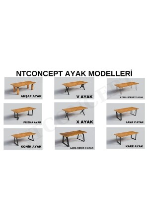 Ntconcept Doğal Ahşap Yemek Masası - (Uzunluk 120cm-Derinlik 60cm-Yükseklik 76cm) - 7