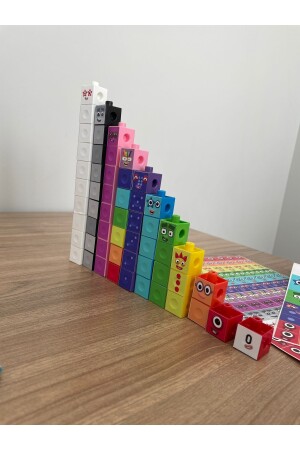 Numberblocks 100 Parça Geçmeli Matematik Küpleri - Snapcubes - 0-10 Stickers Ve 0-20 Maskot Stickers gazinumberblocksmegaset - 7