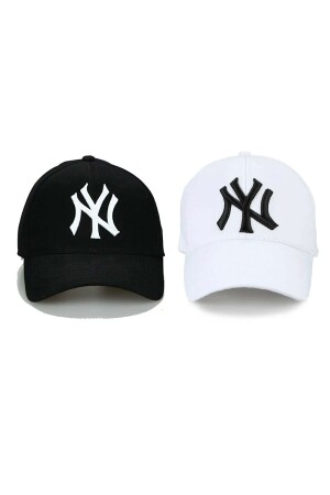 Ny New York 2'li Unisex Set Şapka Beyaz Ve Siyah 20121 - 3