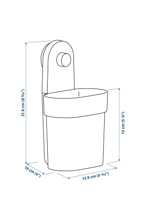 Öbonas Saugnapfbox + Öbonas Saugnapfhaken 7x11 cm + Öbonas Saugnapf-Wandregal 28 cm STORESET414141 - 8